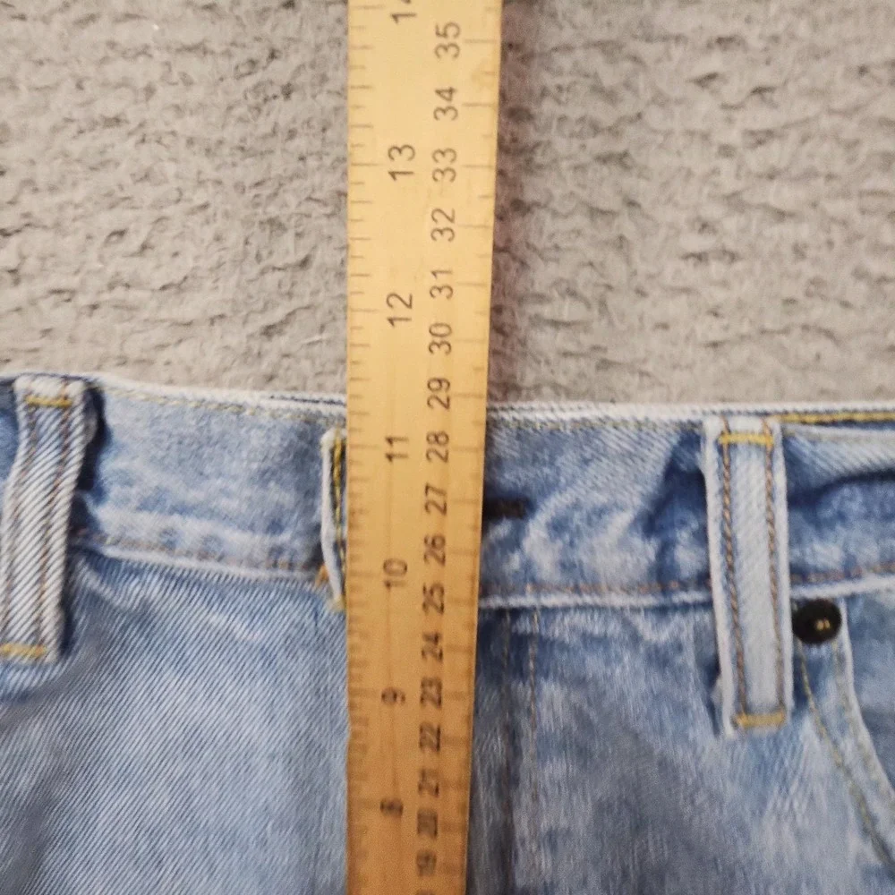 Levis 505 Jean Shorts Mens 33 Blue Denim Light Wash Fade Grunge Normcore Dad